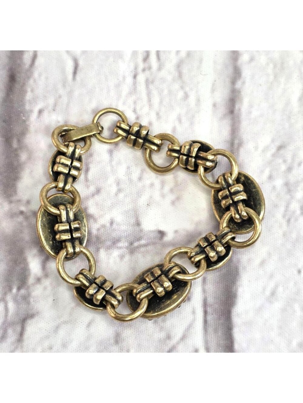 Vintage Michal Golan New York Designer Handmade Bracelet Black Onyx 7.5" Gold To - Picture 3 of 7
